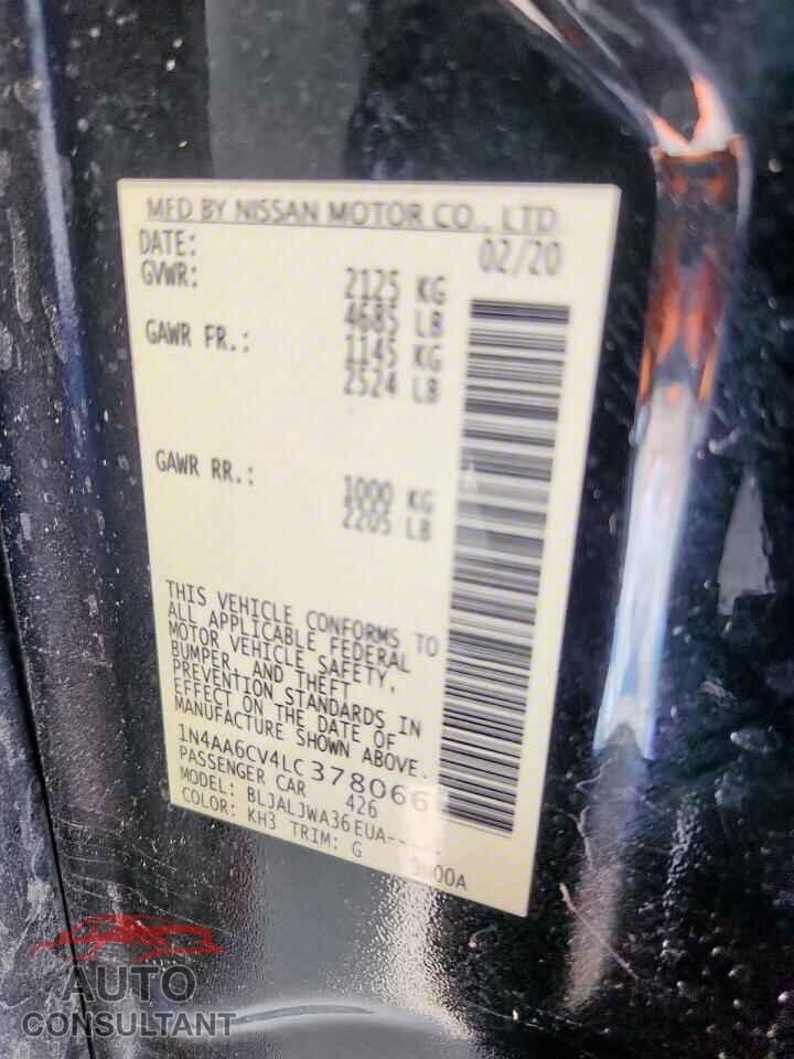 NISSAN MAXIMA 2020 - 1N4AA6CV4LC378066