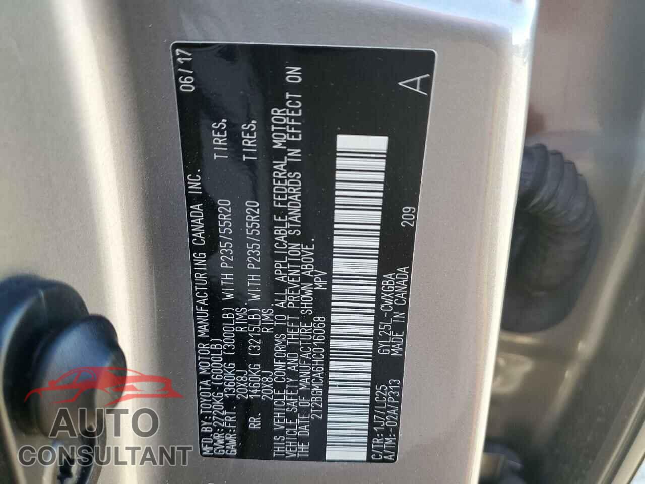 LEXUS RX450 2017 - 2T2BGMCA6HC016068