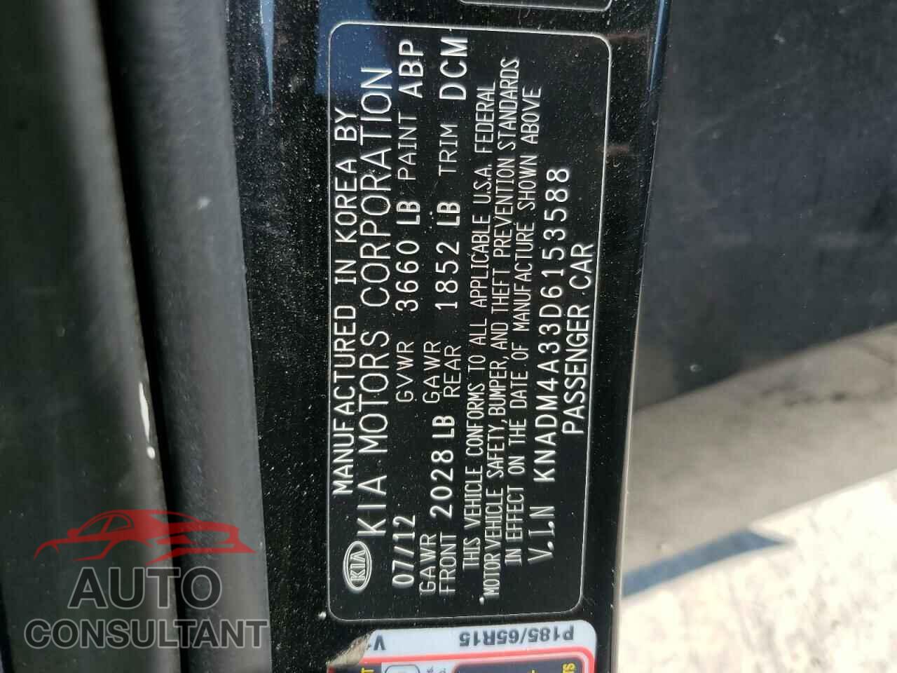 KIA RIO 2013 - KNADM4A33D6153588