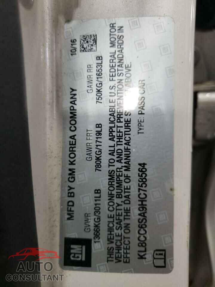 CHEVROLET SPARK 2017 - KL8CC6SA9HC758564