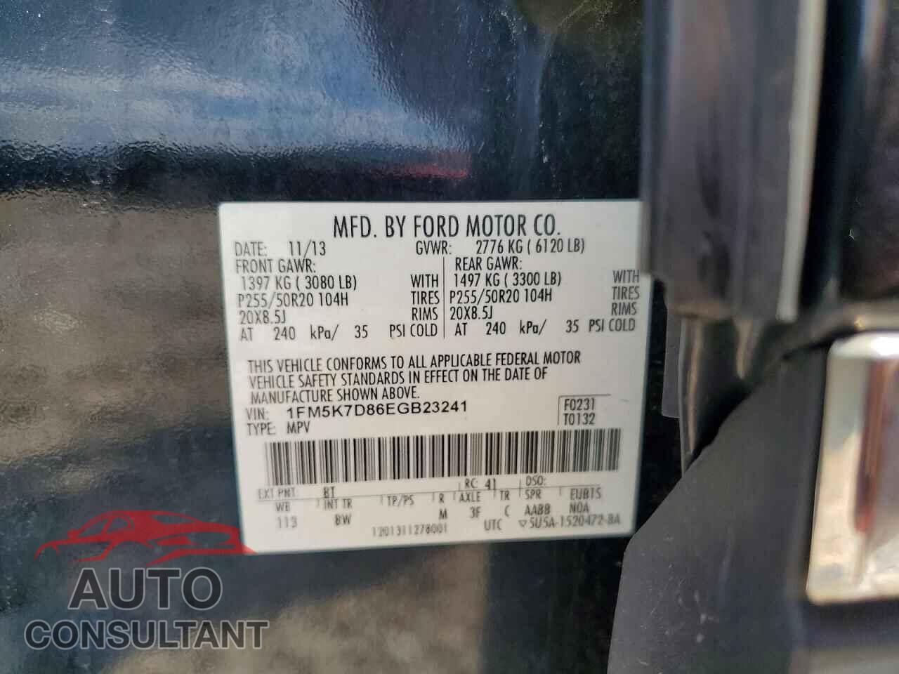 FORD EXPLORER 2014 - 1FM5K7D86EGB23241