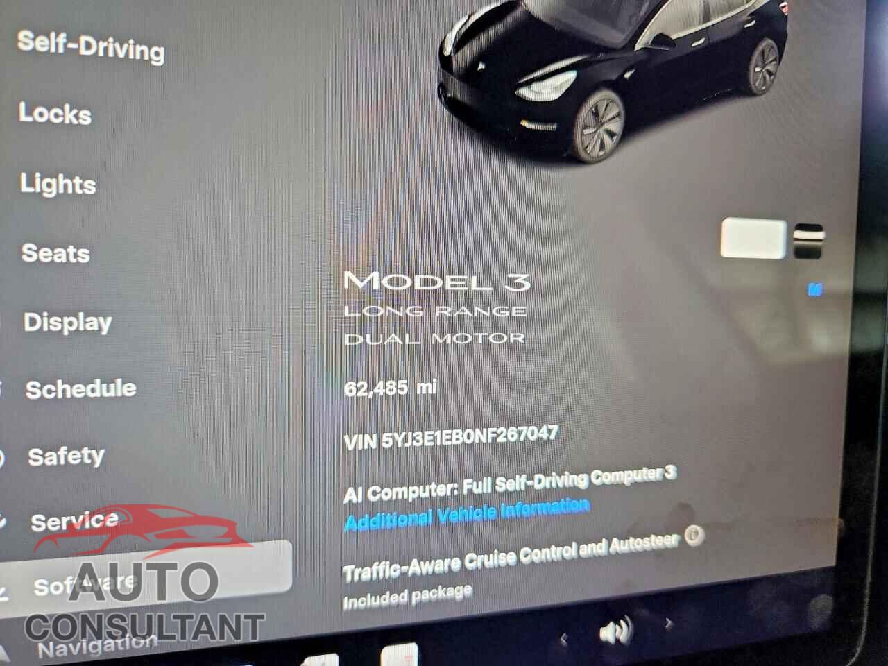 TESLA MODEL 3 2022 - 5YJ3E1EB0NF267047