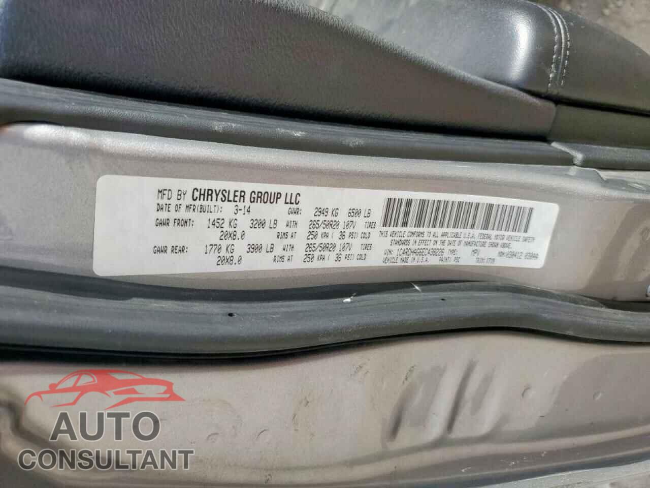 DODGE DURANGO 2014 - 1C4RDHAG6EC438226
