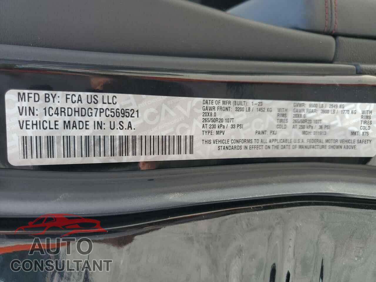 DODGE DURANGO 2023 - 1C4RDHDG7PC569521