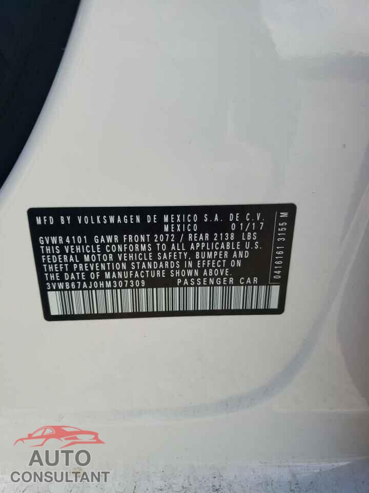 VOLKSWAGEN JETTA 2017 - 3VWB67AJ0HM307309