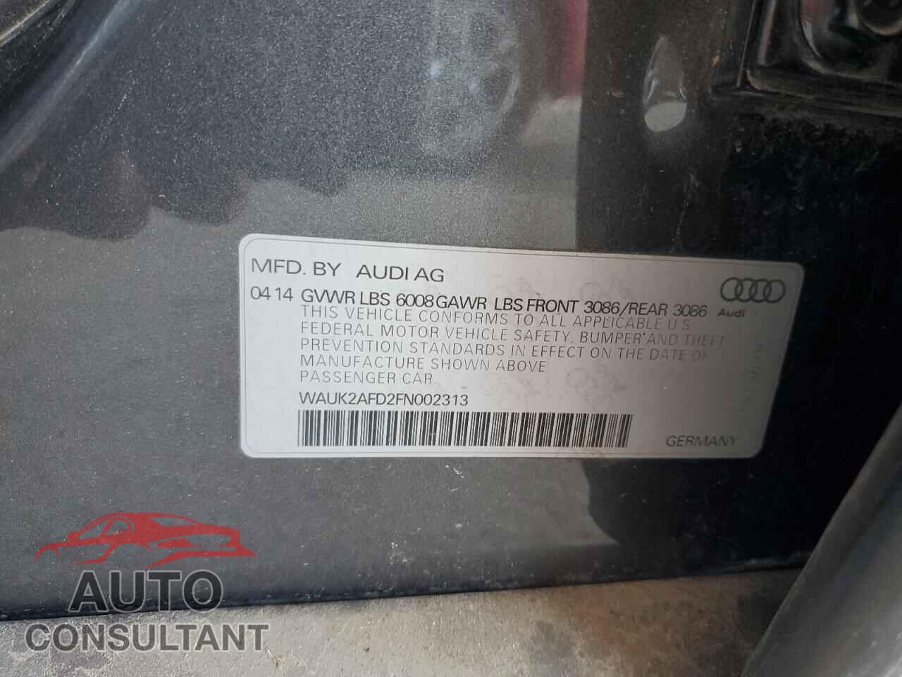 AUDI S8 2015 - WAUK2AFD2FN002313