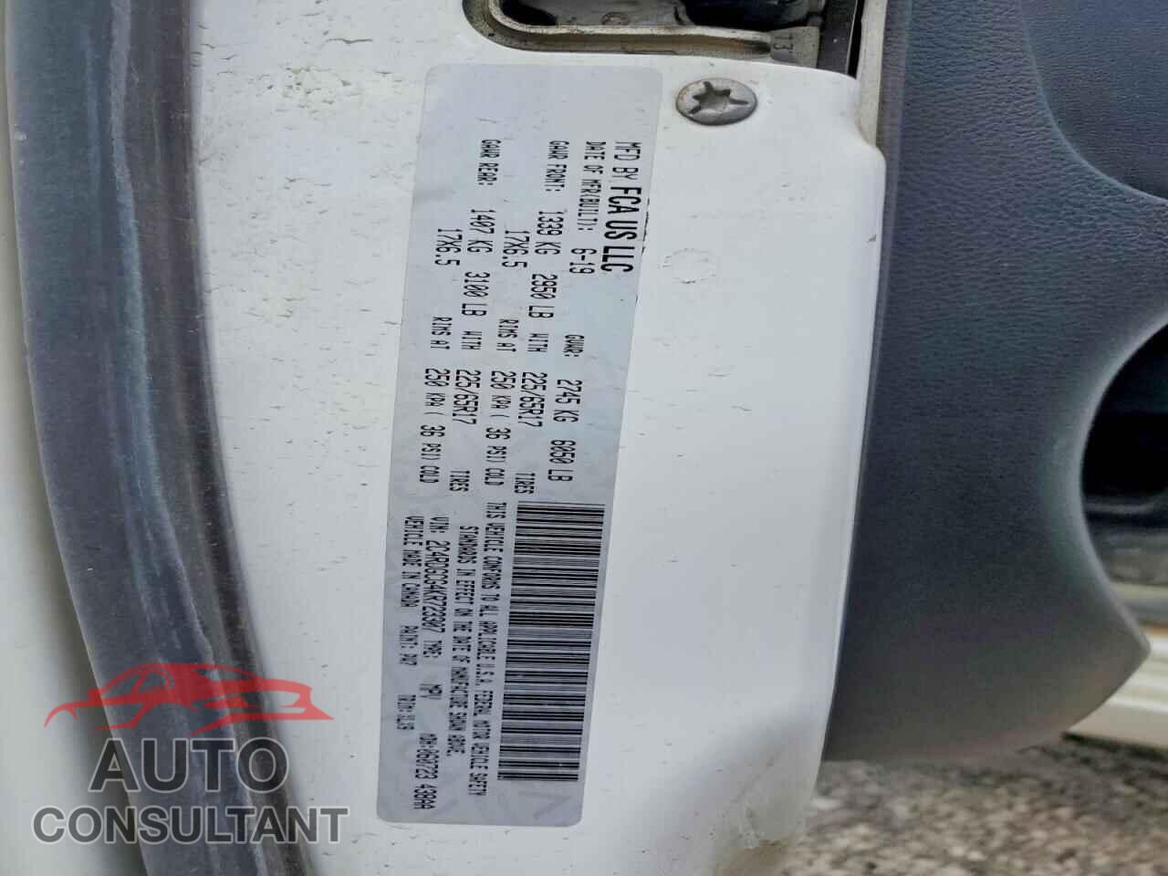 DODGE CARAVAN 2019 - 2C4RDGCG4KR723307