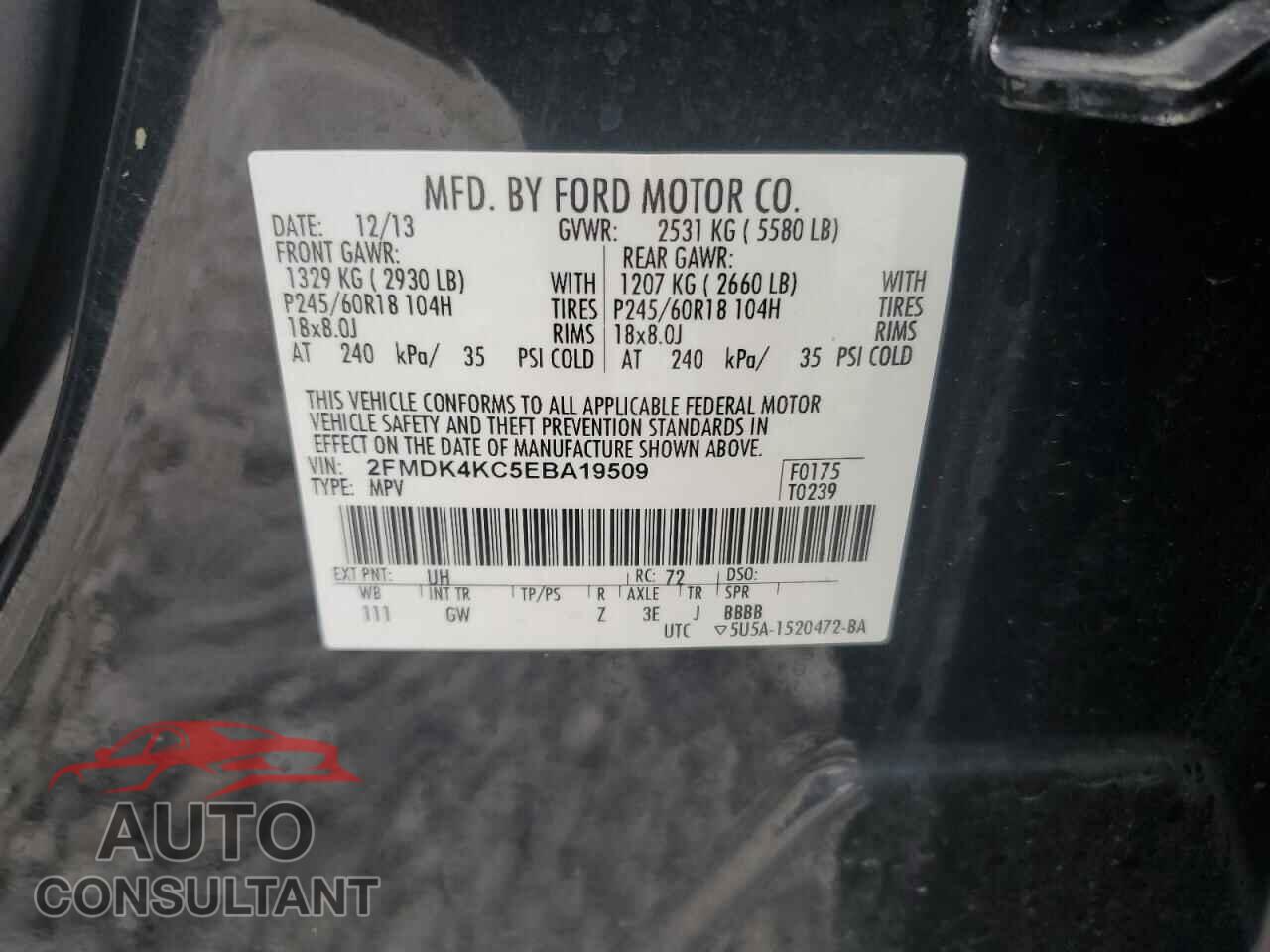 FORD EDGE 2014 - 2FMDK4KC5EBA19509