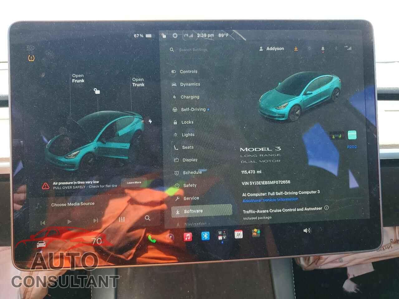 TESLA MODEL 3 2021 - 5YJ3E1EB5MF072656