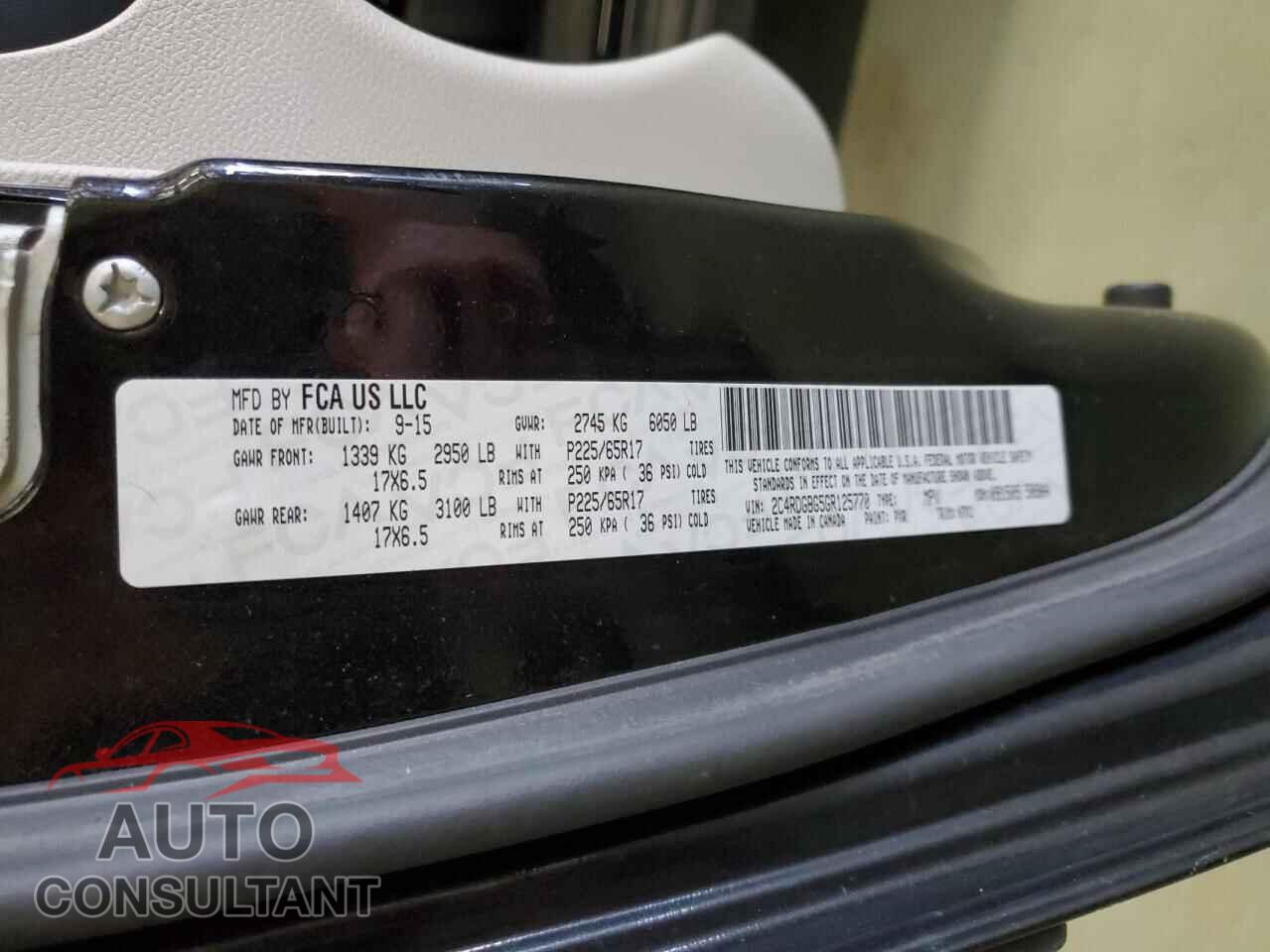 DODGE CARAVAN 2016 - 2C4RDGBG5GR125770