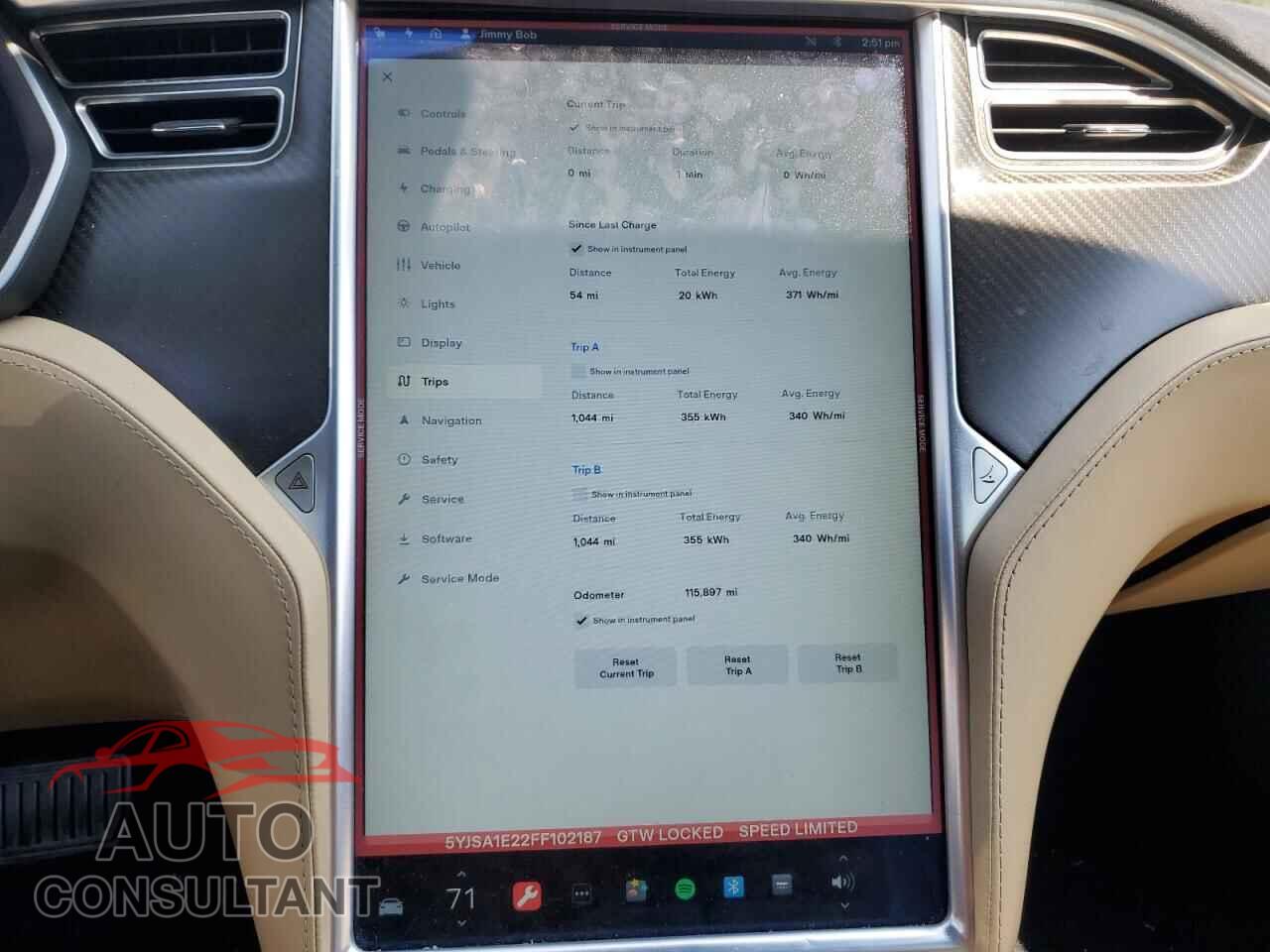 TESLA MODEL S 2015 - 5YJSA1E22FF102187