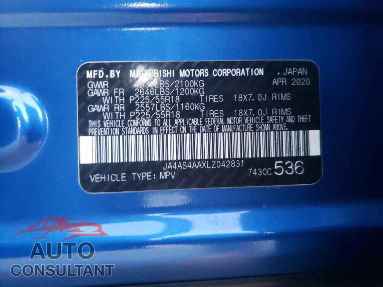 MITSUBISHI ECLIPSE 2020 - JA4AS4AAXLZ042831