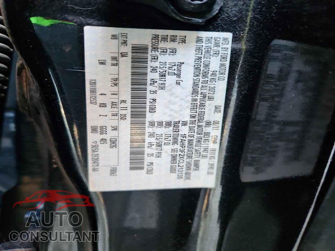 FORD FOCUS 2012 - 1FAHP3F2XCL213135