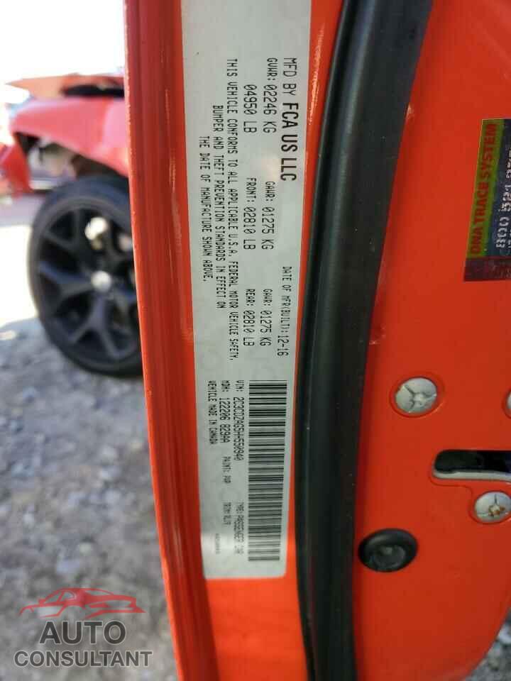 DODGE CHALLENGER 2017 - 2C3CDZAG5HH550940
