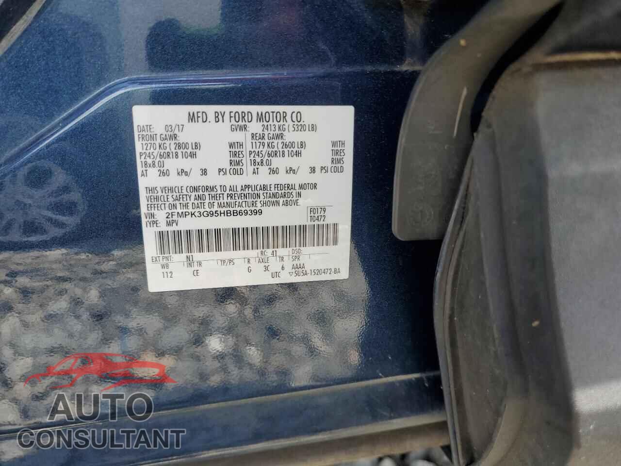 FORD EDGE 2017 - 2FMPK3G95HBB69399