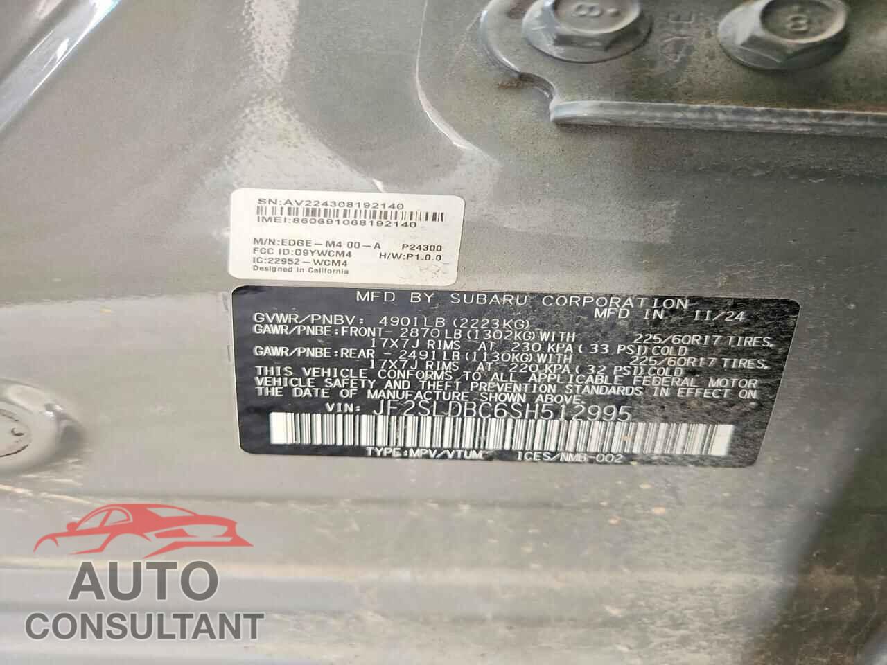 SUBARU FORESTER 2025 - JF2SLDBC6SH512995