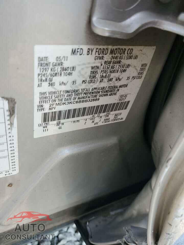 FORD EDGE 2011 - 2FMDK3KC6BBB32889