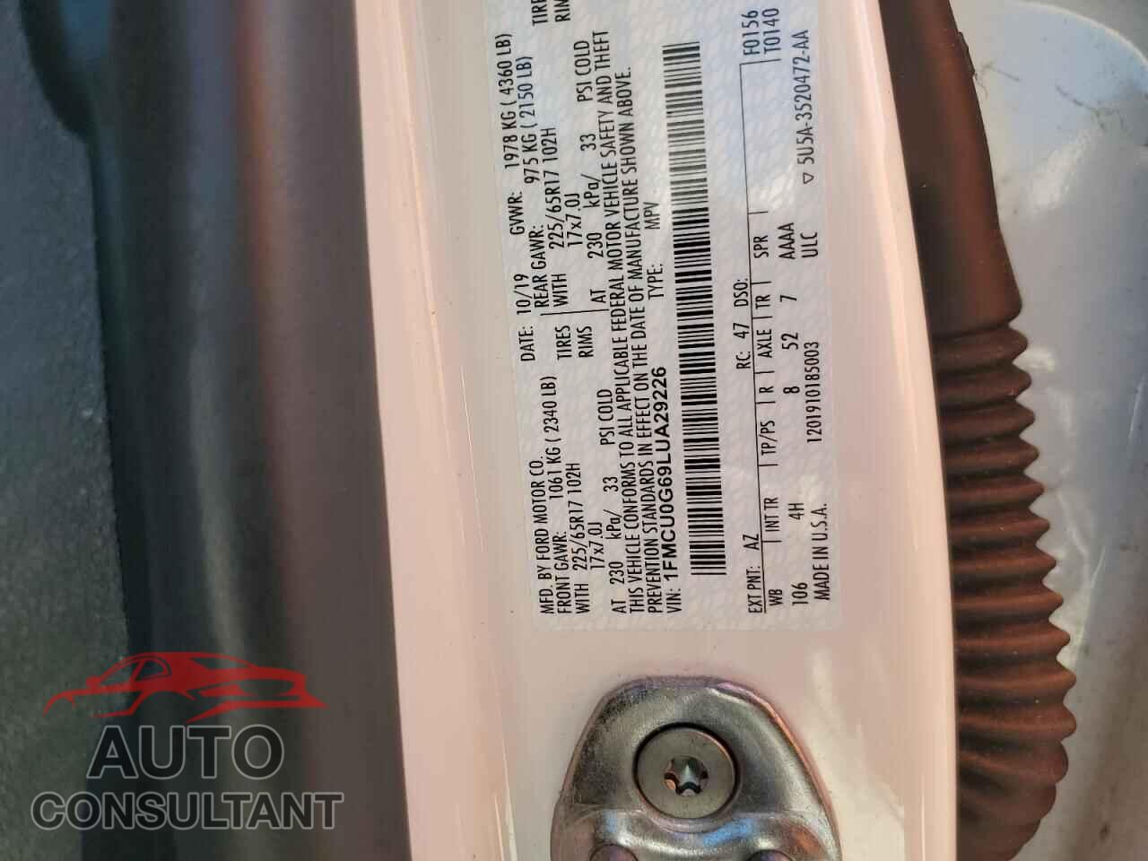 FORD ESCAPE 2020 - 1FMCU0G69LUA29226
