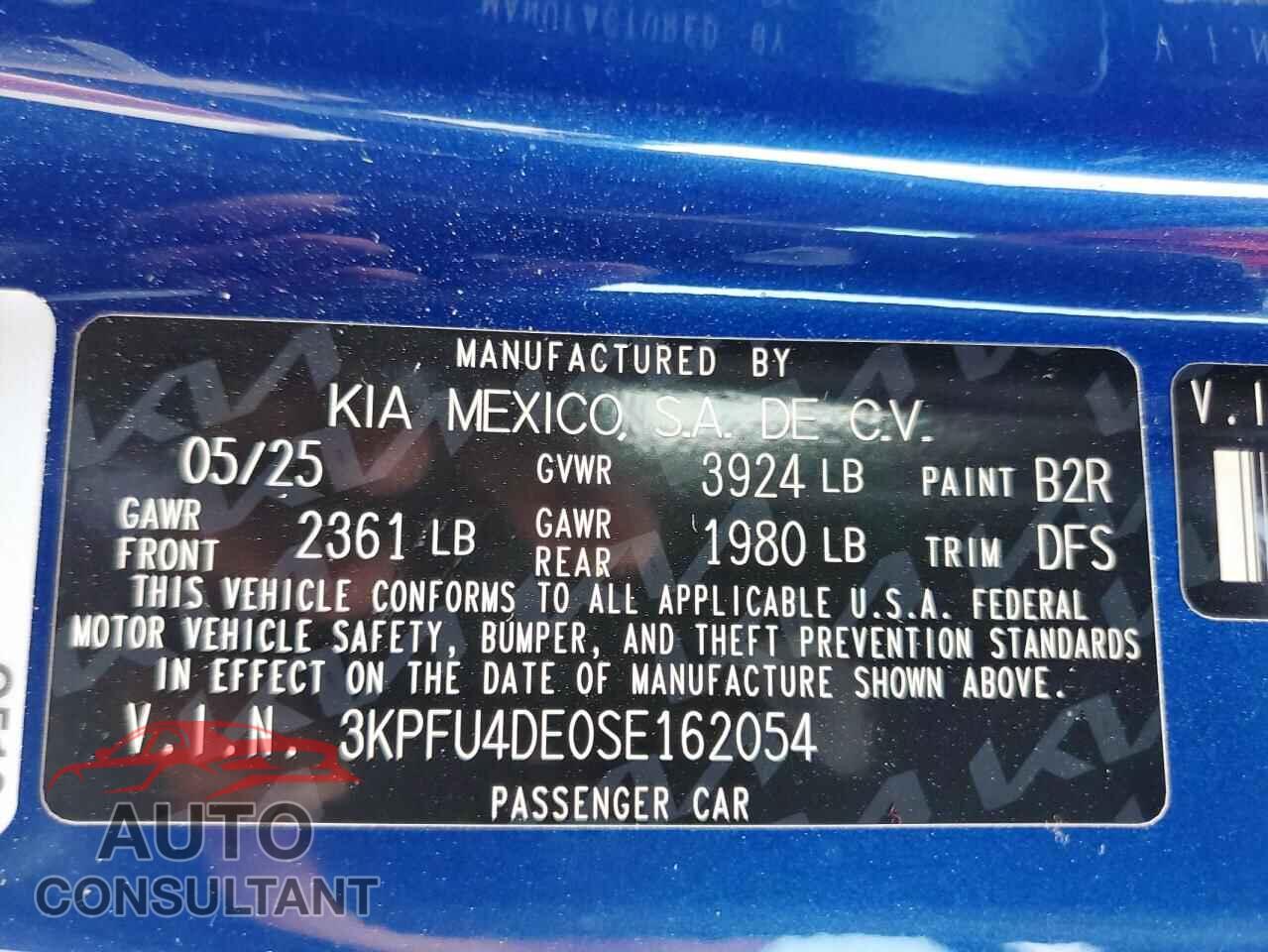 KIA K4 EX 2025 - 3KPFU4DE0SE162054