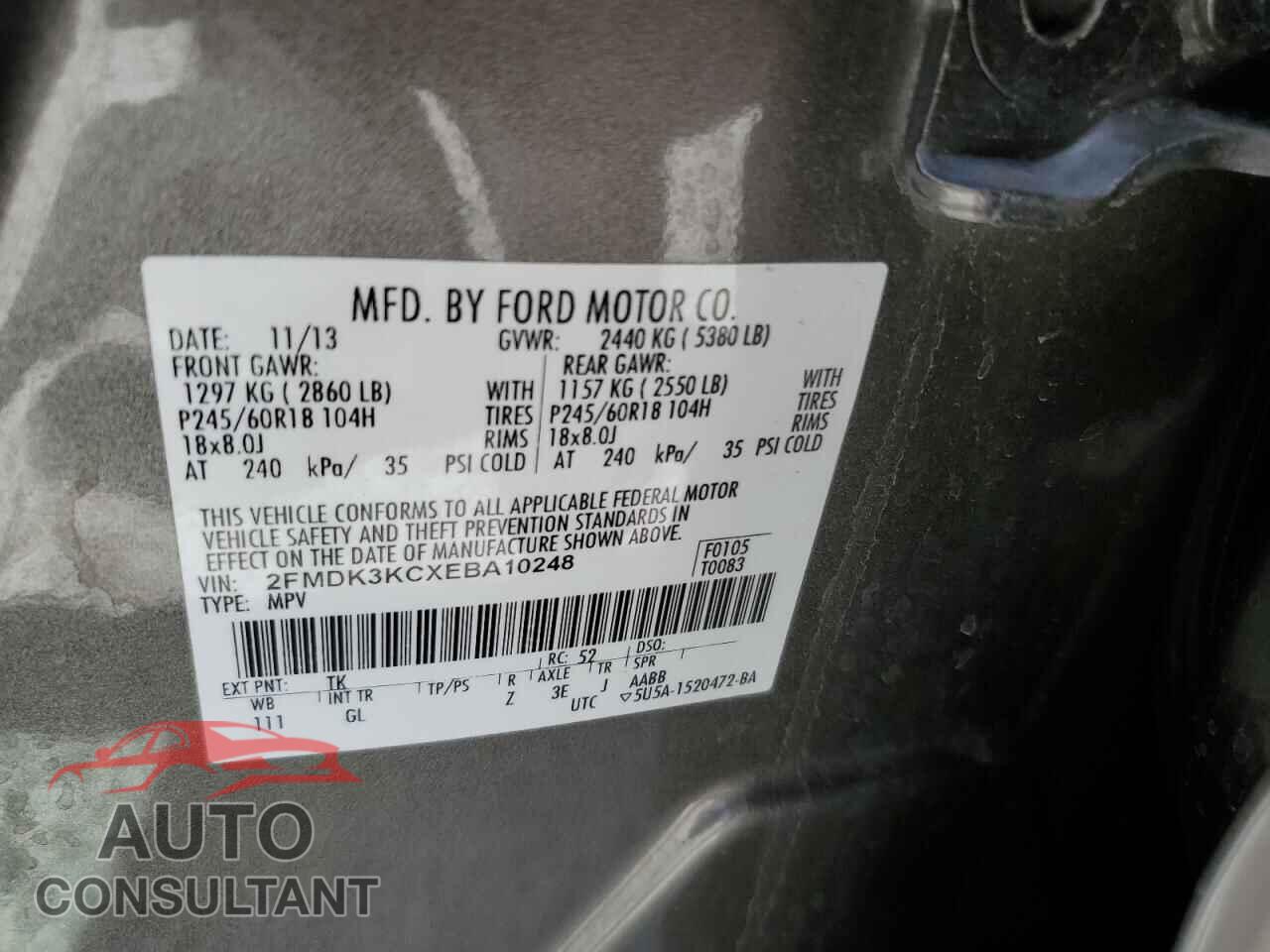 FORD EDGE 2014 - 2FMDK3KCXEBA10248