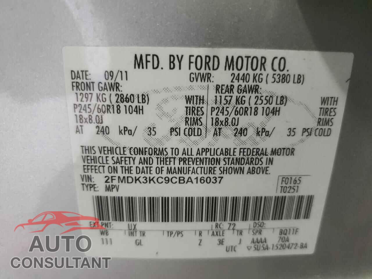 FORD EDGE 2012 - 2FMDK3KC9CBA16037