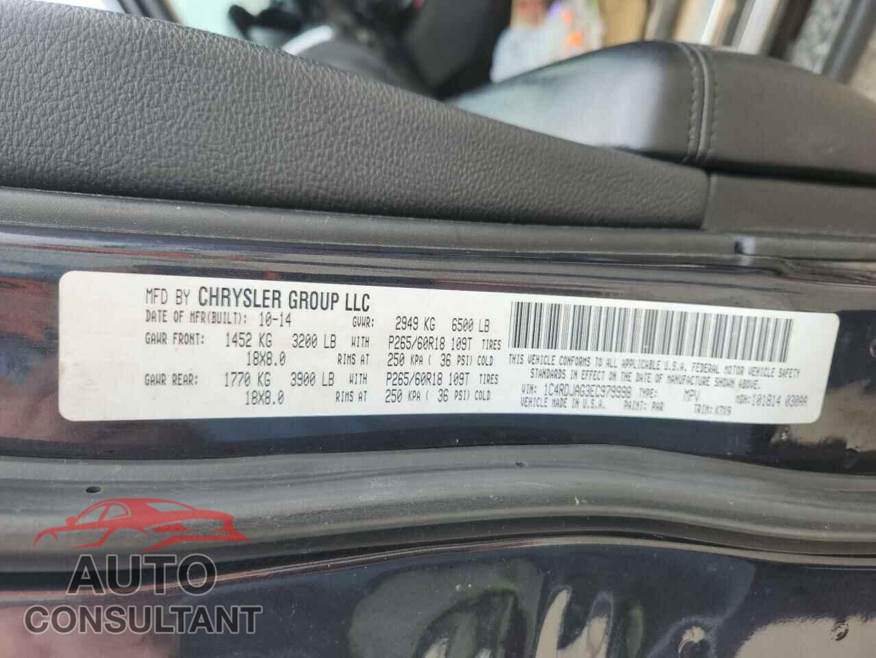 DODGE DURANGO 2014 - 1C4RDJAG3EC979998
