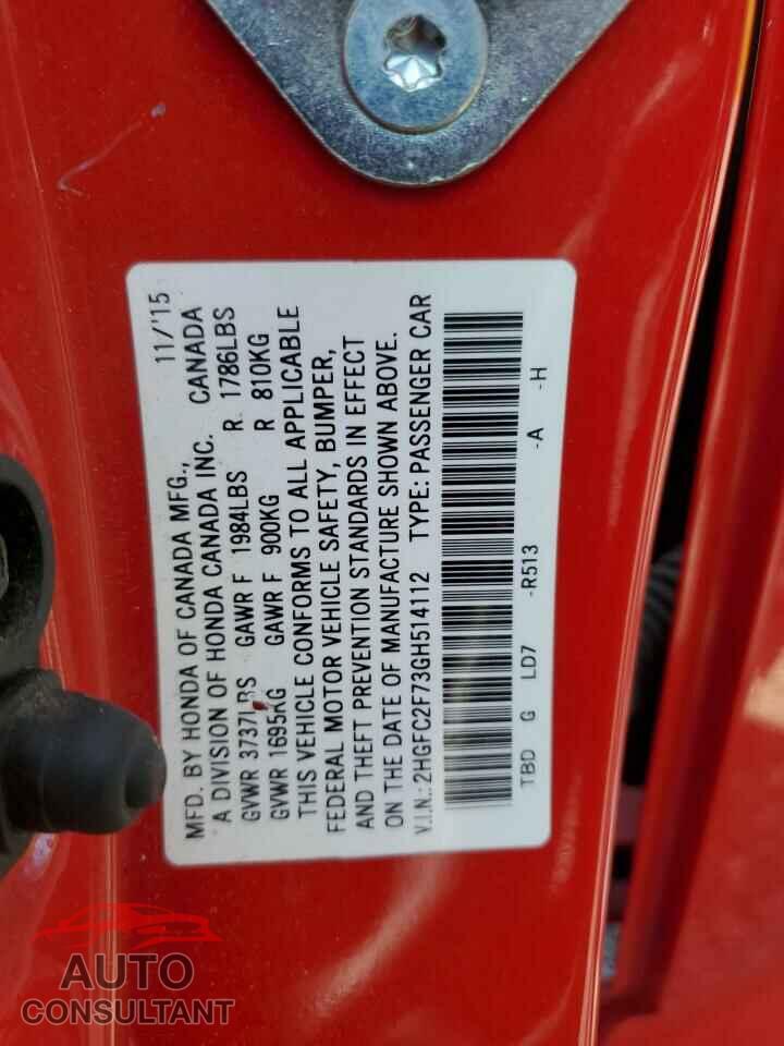 HONDA CIVIC 2016 - 2HGFC2F73GH514112