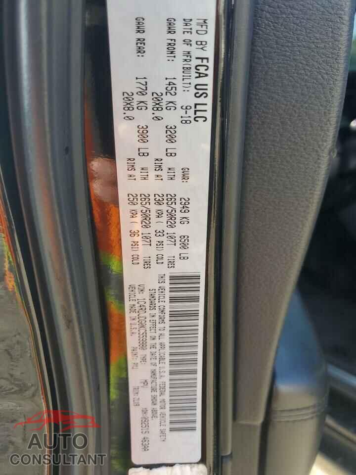 DODGE DURANGO 2019 - 1C4RDJDG0KC559980