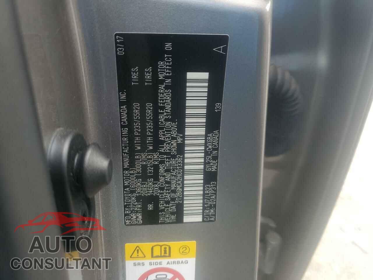 LEXUS RX450 2017 - 2T2BGMCA2HC013362