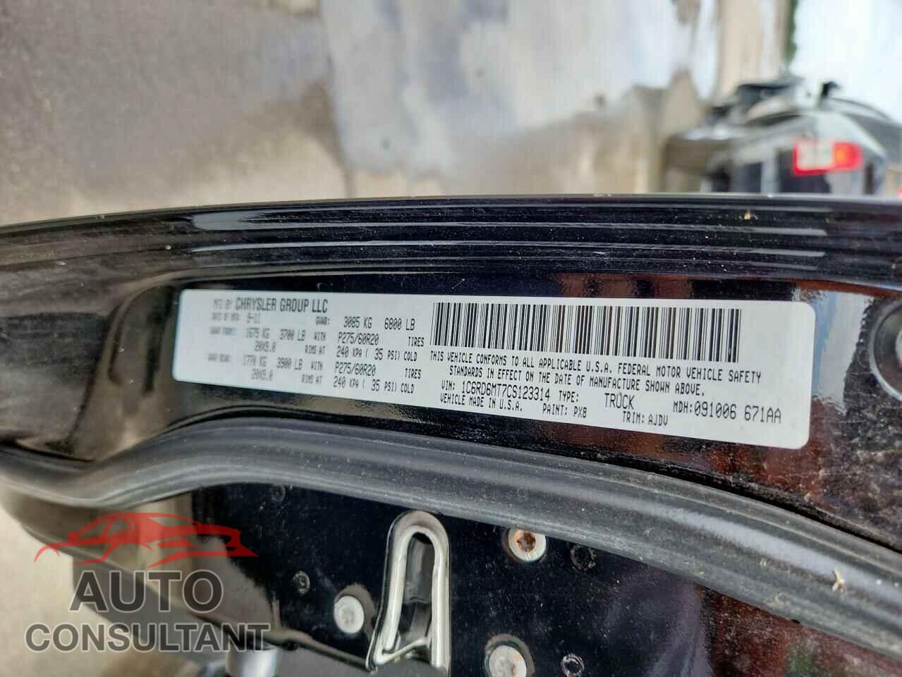 DODGE RAM 1500 2012 - 1C6RD6MT7CS123314