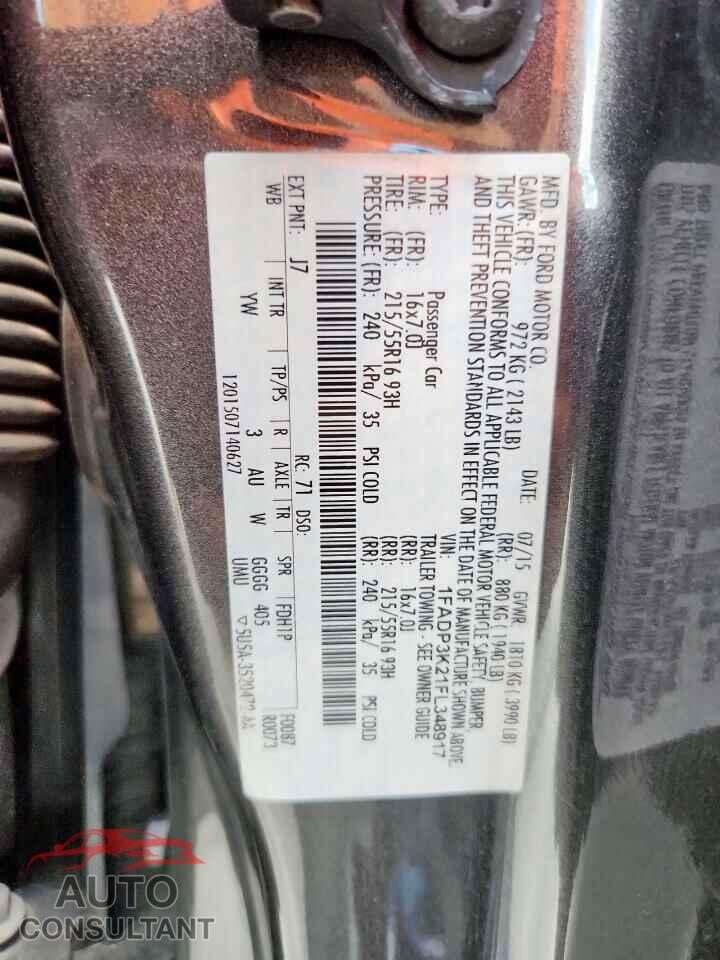 FORD FOCUS 2015 - 1FADP3K21FL348917