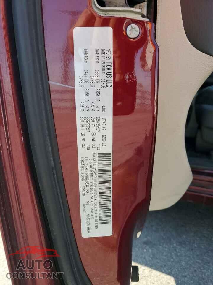 DODGE CARAVAN 2017 - 2C4RDGCG4HR624544