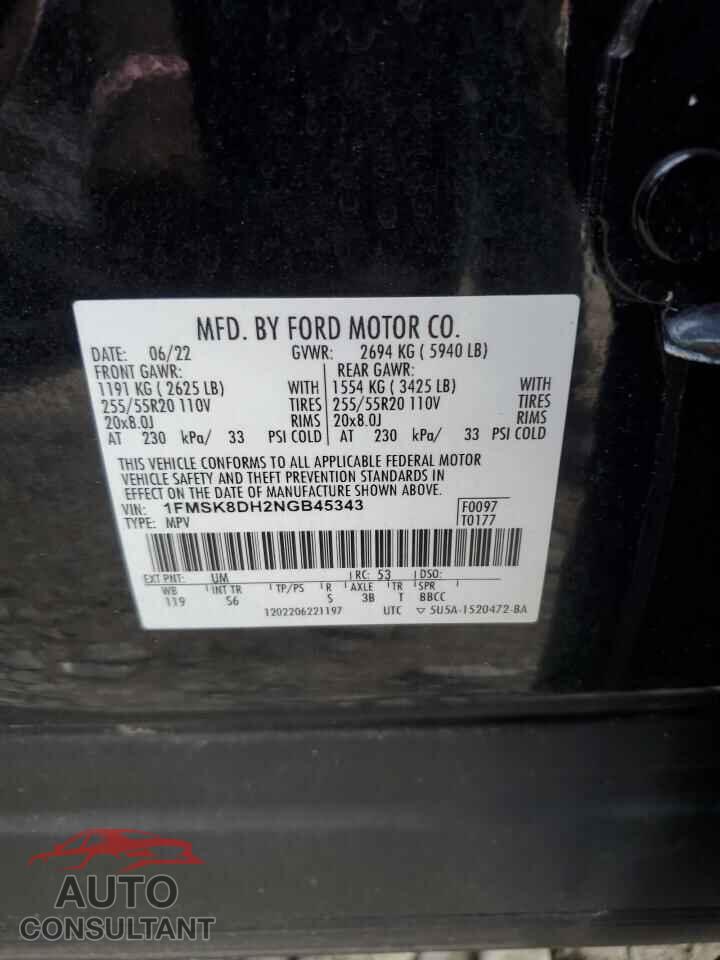 FORD EXPLORER 2022 - 1FMSK8DH2NGB45343