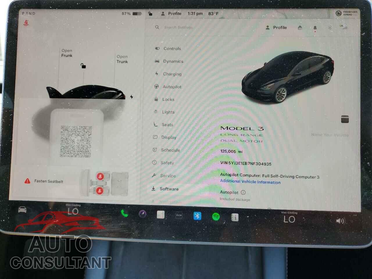 TESLA MODEL 3 2022 - 5YJ3E1EB7NF304935