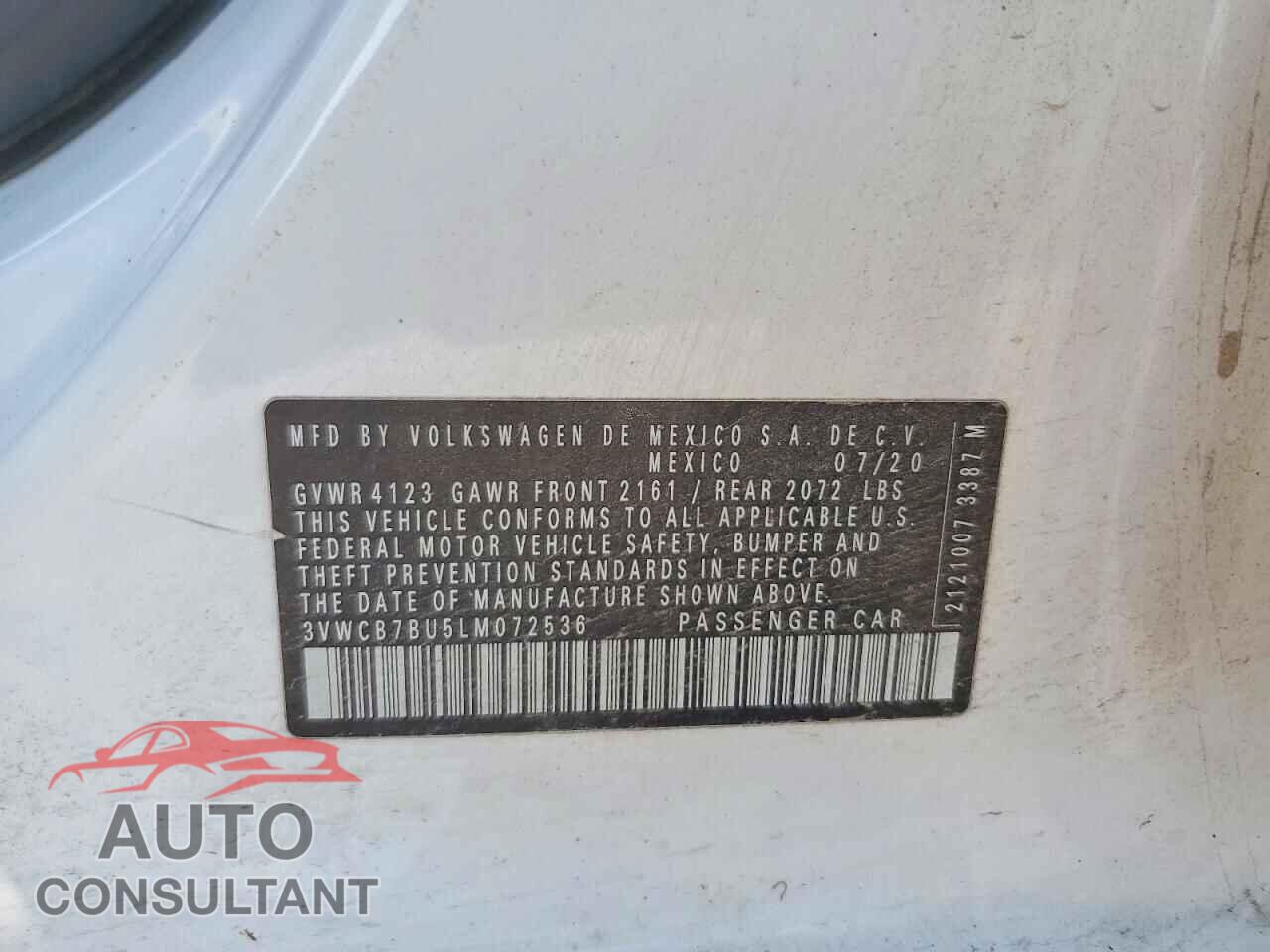 VOLKSWAGEN JETTA 2020 - 3VWCB7BU5LM072536