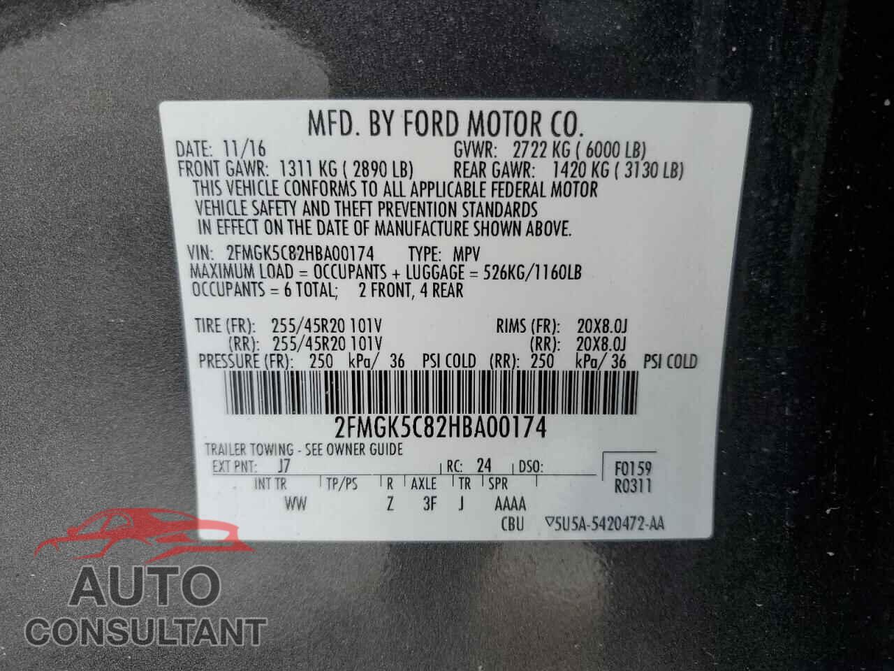 FORD FLEX 2017 - 2FMGK5C82HBA00174
