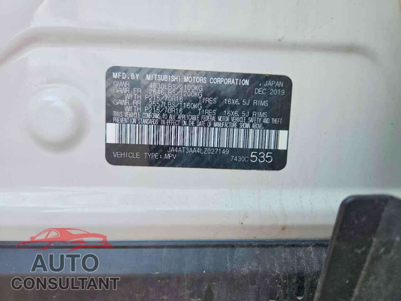 MITSUBISHI ECLIPSE 2020 - JA4AT3AA4LZ027149