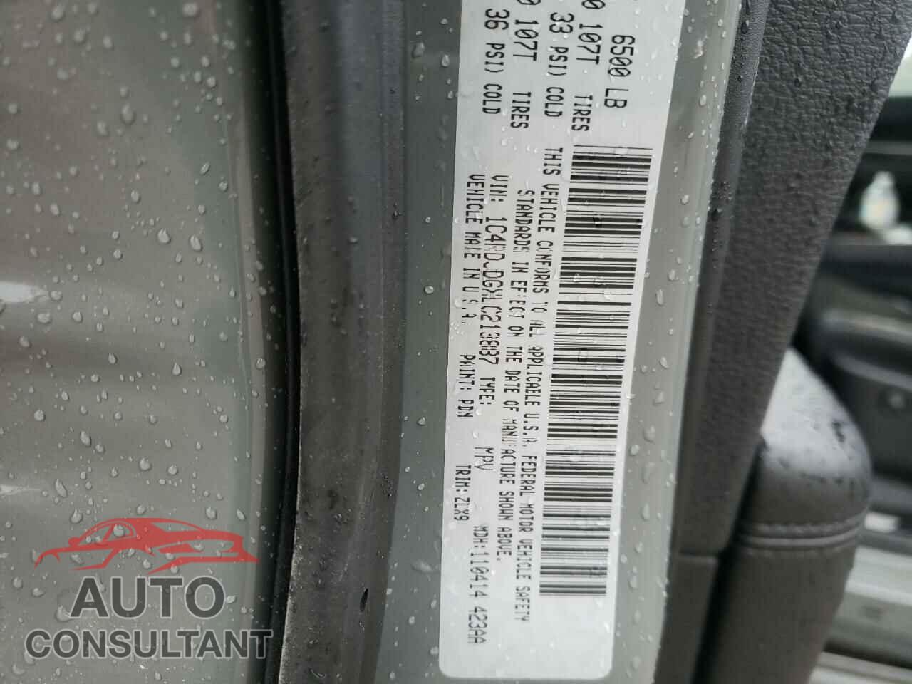 DODGE DURANGO 2020 - 1C4RDJDGXLC213887