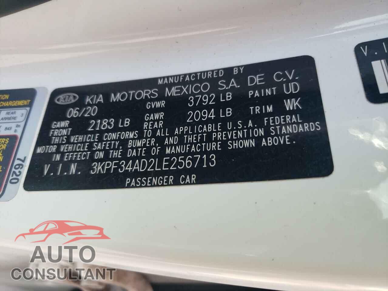 KIA FORTE 2020 - 3KPF34AD2LE256713