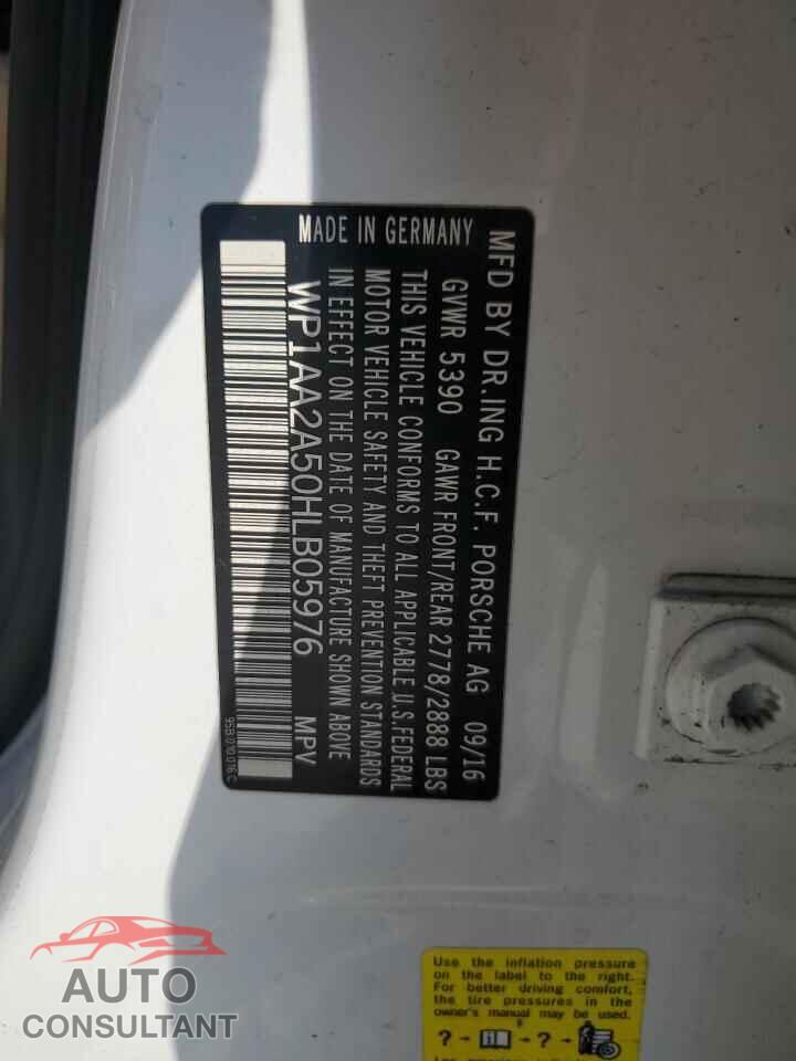 PORSCHE MACAN 2017 - WP1AA2A50HLB05976