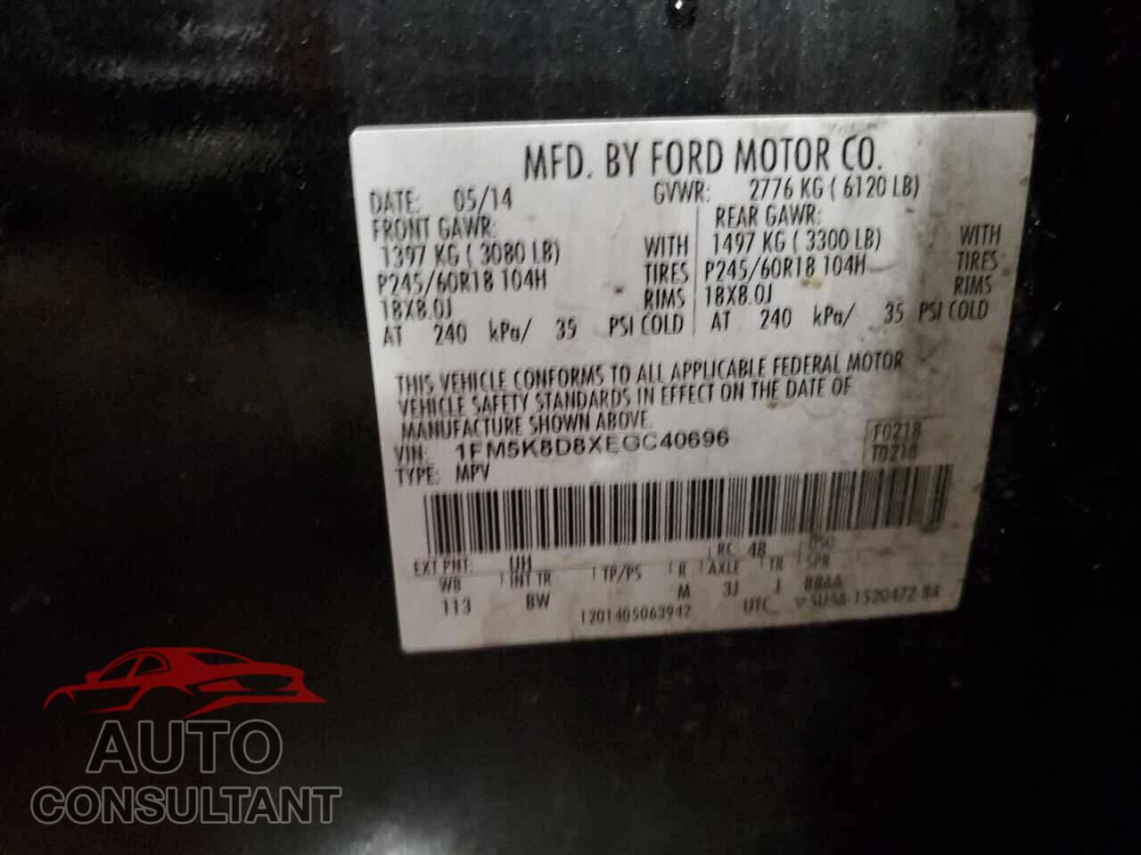 FORD EXPLORER 2014 - 1FM5K8D8XEGC40696