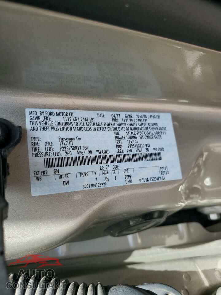 FORD CMAX 2017 - 1FADP5FU8HL108211