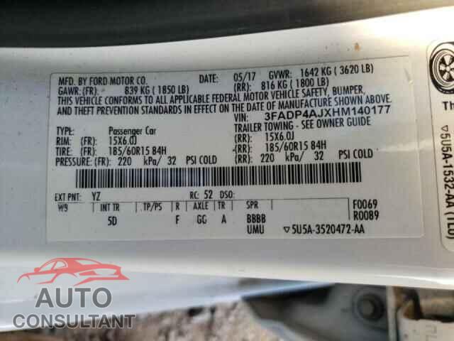 FORD FIESTA 2017 - 3FADP4AJXHM140177