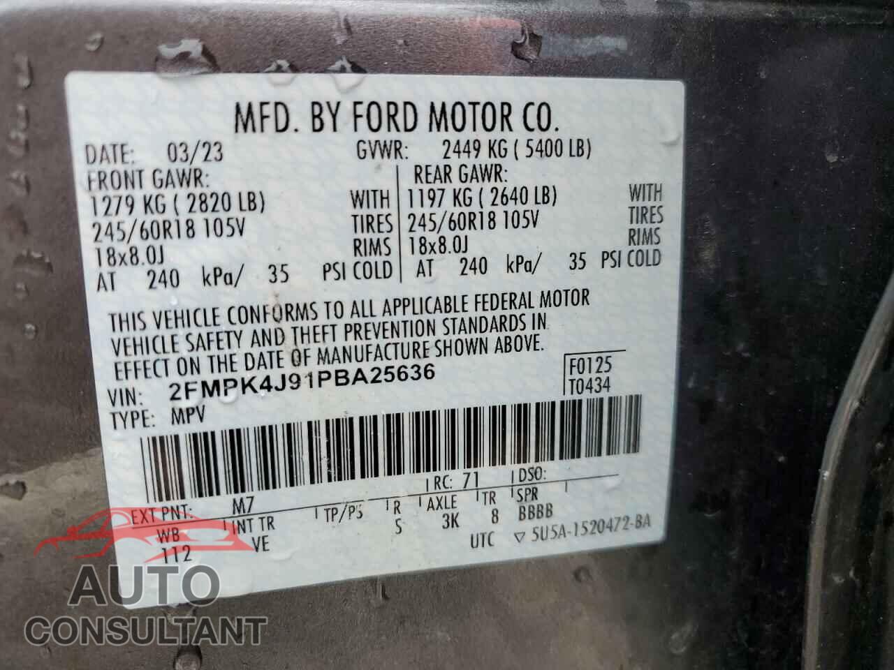 FORD EDGE 2023 - 2FMPK4J91PBA25636