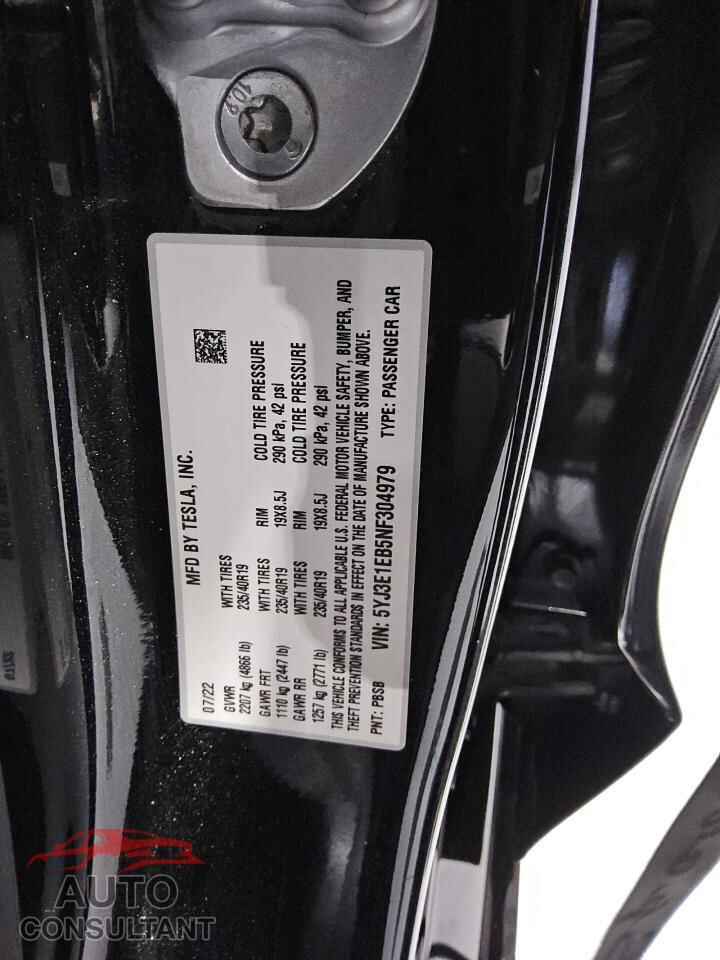 TESLA MODEL 3 2022 - 5YJ3E1EB5NF304979