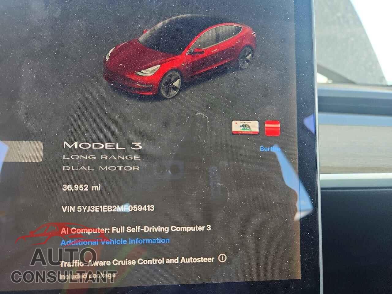 TESLA MODEL 3 2021 - 5YJ3E1EB2MF059413