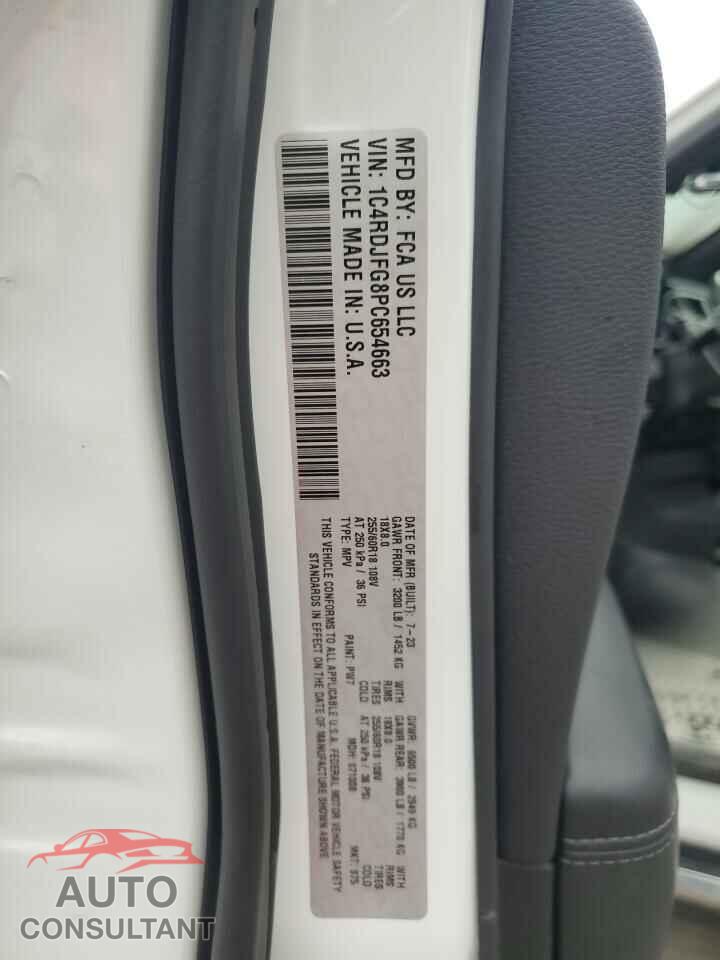 DODGE DURANGO 2023 - 1C4RDJFG8PC654663