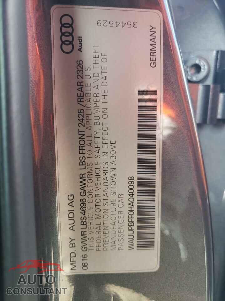 AUDI A3 2017 - WAUUPBFF0HA040098