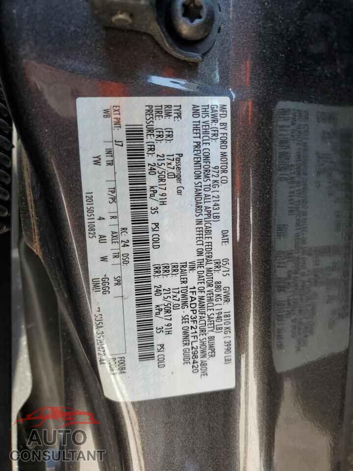 FORD FOCUS 2015 - 1FADP3F21FL298420