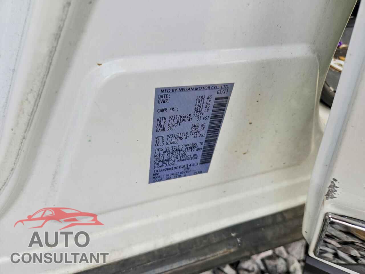 NISSAN PATHFINDER 2013 - 5N1AR2MM1DC683443